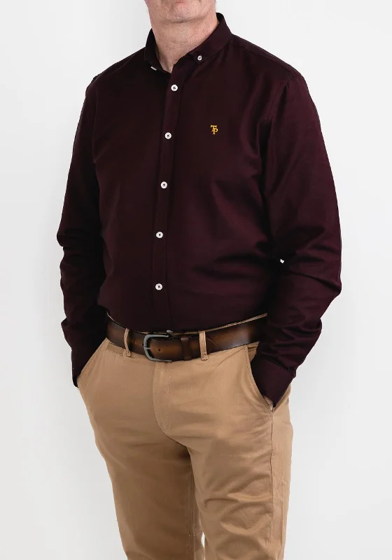 One-DAY Sale Tom Penn Long Sleeve Shirt, Burgundy