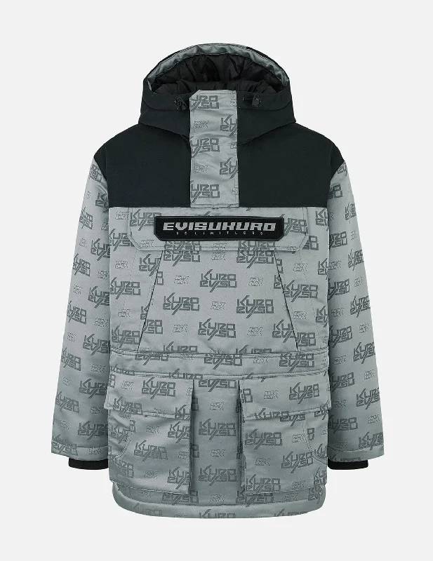 Super Savings Allover Logo Jacquard Oversized Skidoo Anorak Padding Jacket