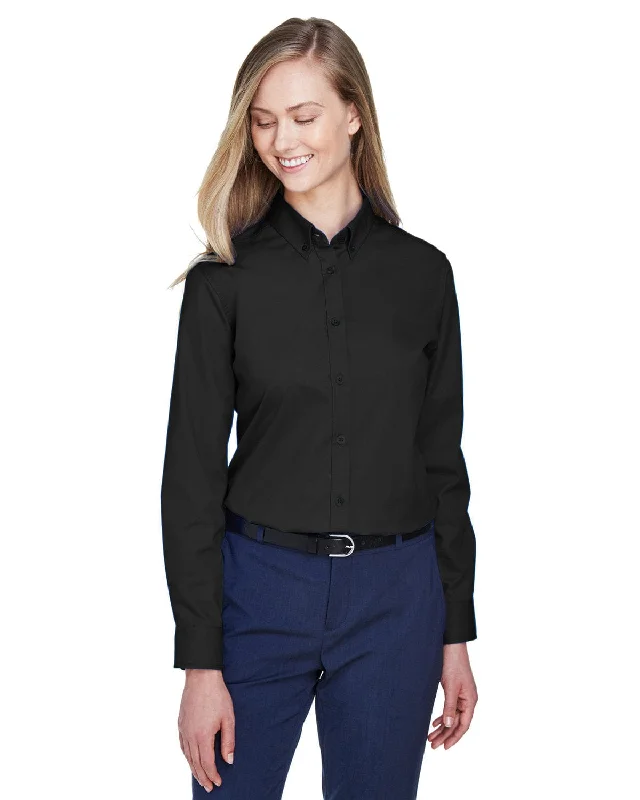 Massive Deals Core 365 Operate Ladies Long Sleeve Twill Shirt | Black