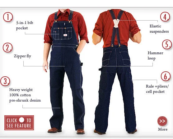 YEAR-End Clearance #907 Low Back Blue Denim Bib Overalls