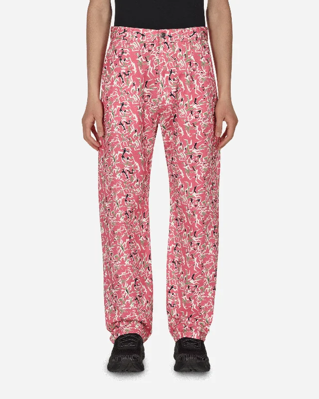 Weekend Discounts to Enjoy Workwear Floral Pants Pink