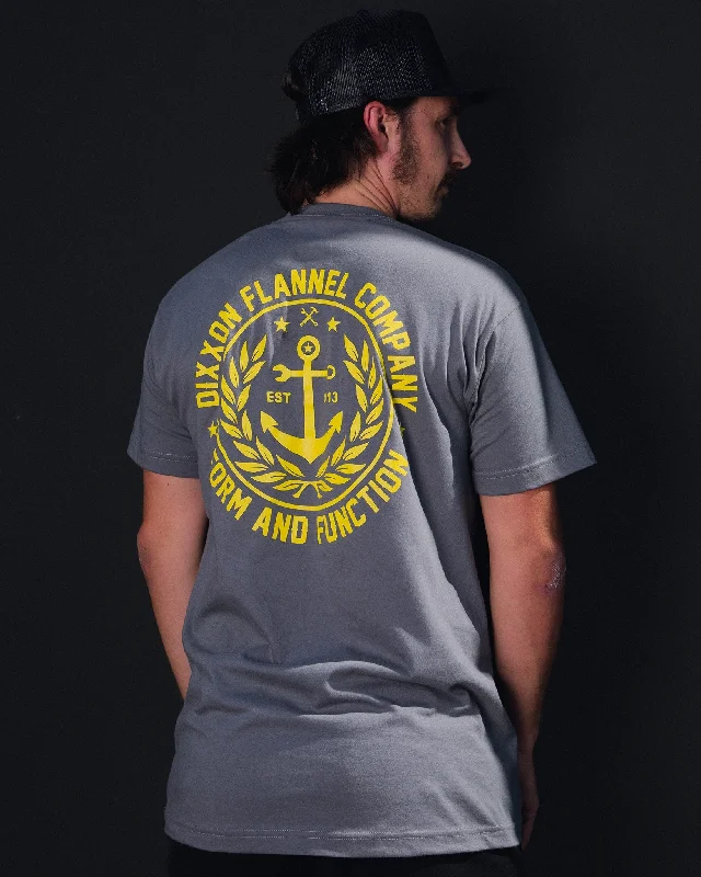 Flash Sale Anchor Crest T-Shirt - Gray & Yellow
