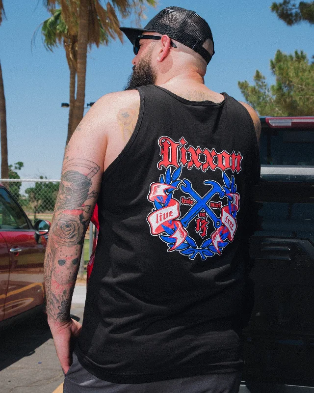 Time-Limited Offer Live Free Award Crest Tank - Red, White, & Blue
