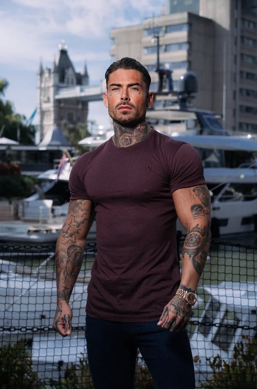 Members Only Father Sons Burgundy Bamboo Crew with Tonal Embroidery - FSH939