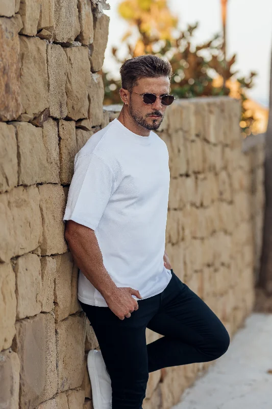 Weekend Savings Bonanza Father Sons Classic White Oversized Crew T Shirt - FSH831