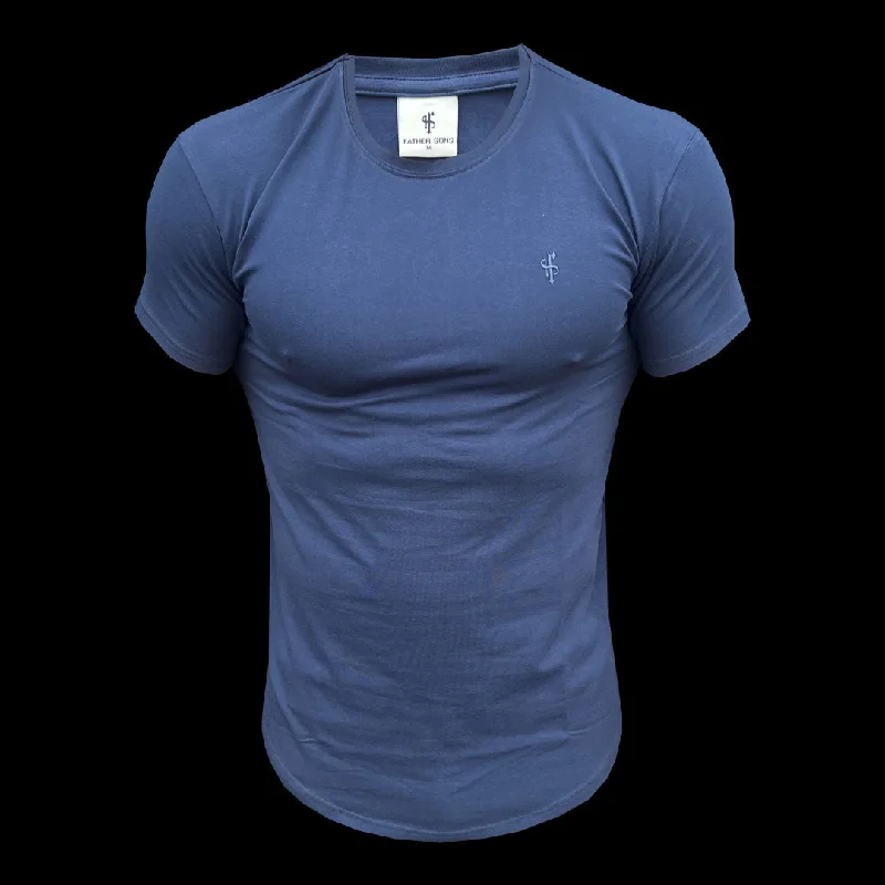 Weekend Bargains Await You Father Sons Classic Navy Tonal Curved Hem Crew T Shirt - FSH925 Weekend Bargains Await You Father Sons Classic Navy Tonal Curved Hem Crew T Shirt - FSH925