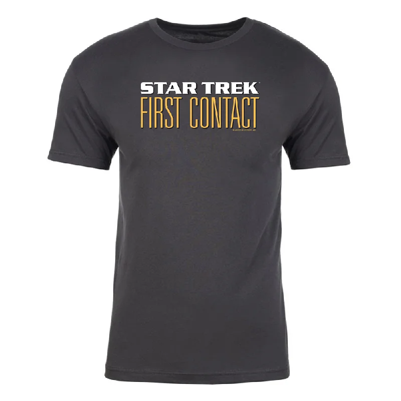Steals and Deals Star Trek VII: Generations First Contact Logo Adult Short Sleeve T-Shirt Steals and Deals Star Trek VII: Generations First Contact Logo Adult Short Sleeve T-Shirt