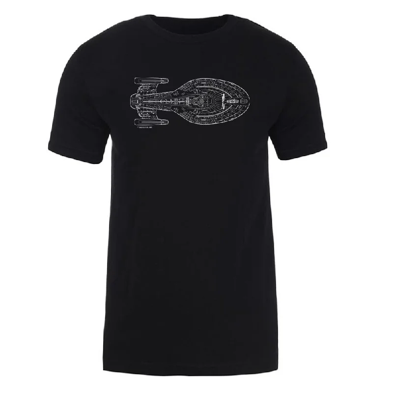 Super Deal Star Trek: Voyager Schematic Adult Short Sleeve T-Shirt