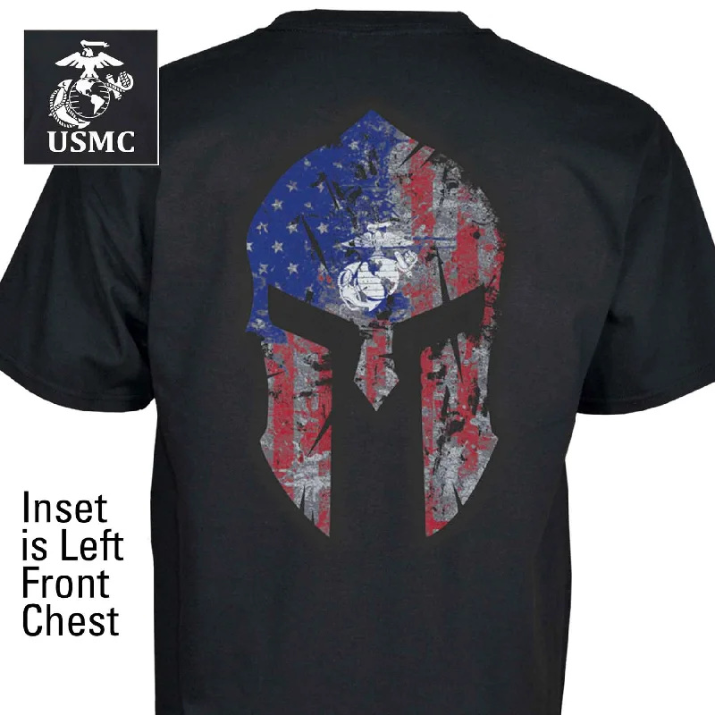 Weekend Bargains to Enjoy EGA Spartan Helmet Back with Left Chest T-Shirt