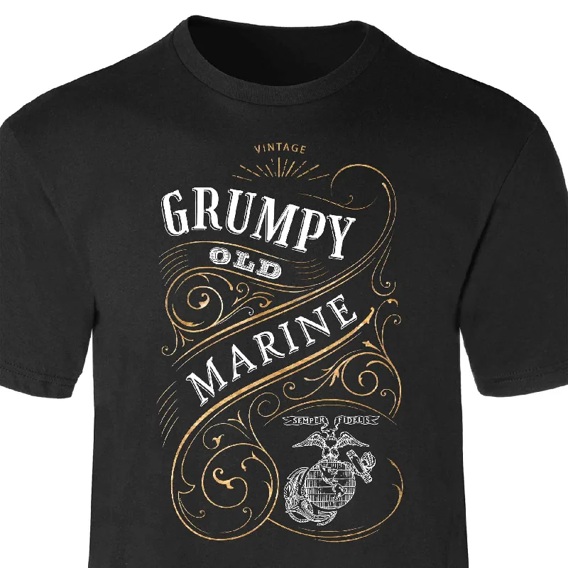 Lowest Price Grumpy Old Marine Vintage EGA Full Front T-shirt
