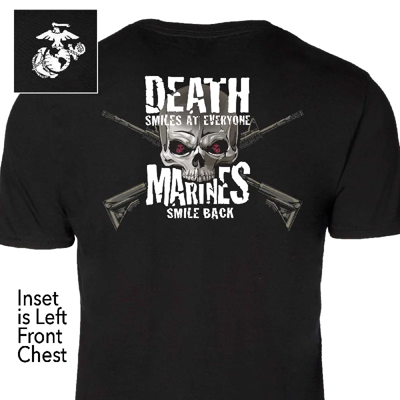 Closeout Sale USMC Graphic "Marines Smile Back" Skull T-shirt