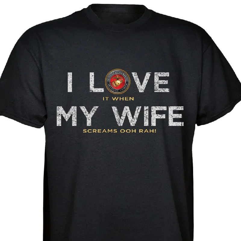 Big Savings I Love My Wife OOHRAH Full Front T-Shirt