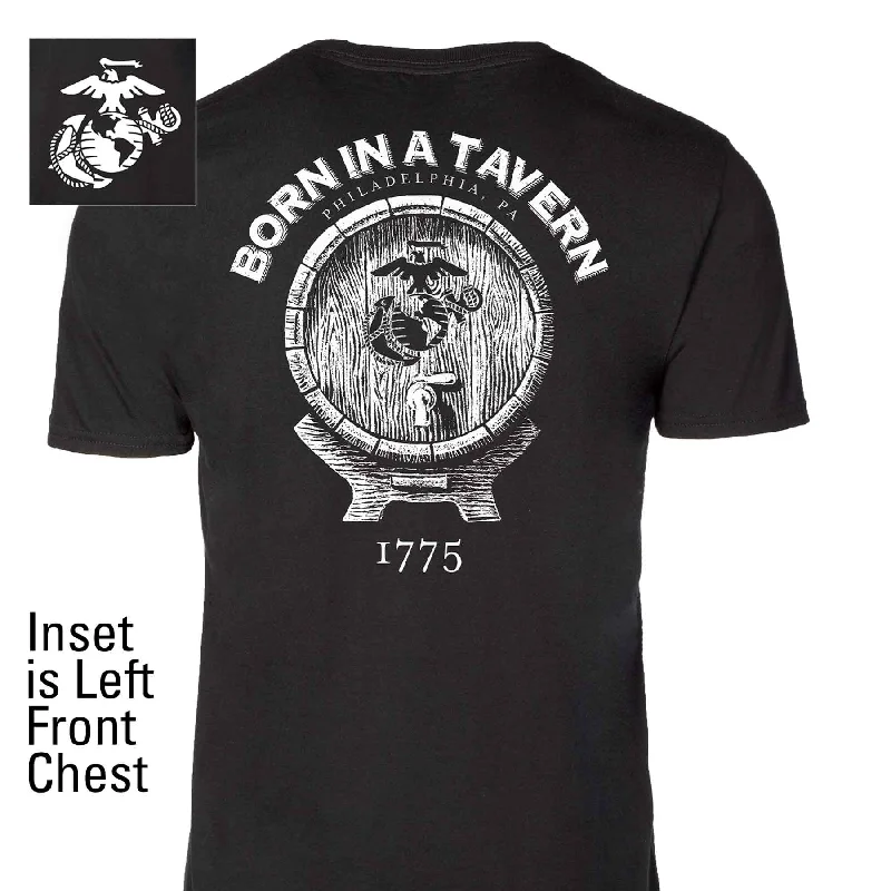 Year-End Deals Born In A Tavern Back With Left Chest T-shirt