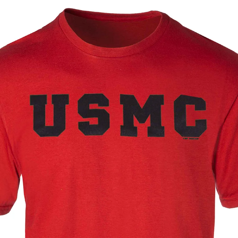 Reduced Rates Black on Red USMC Letters T-Shirt