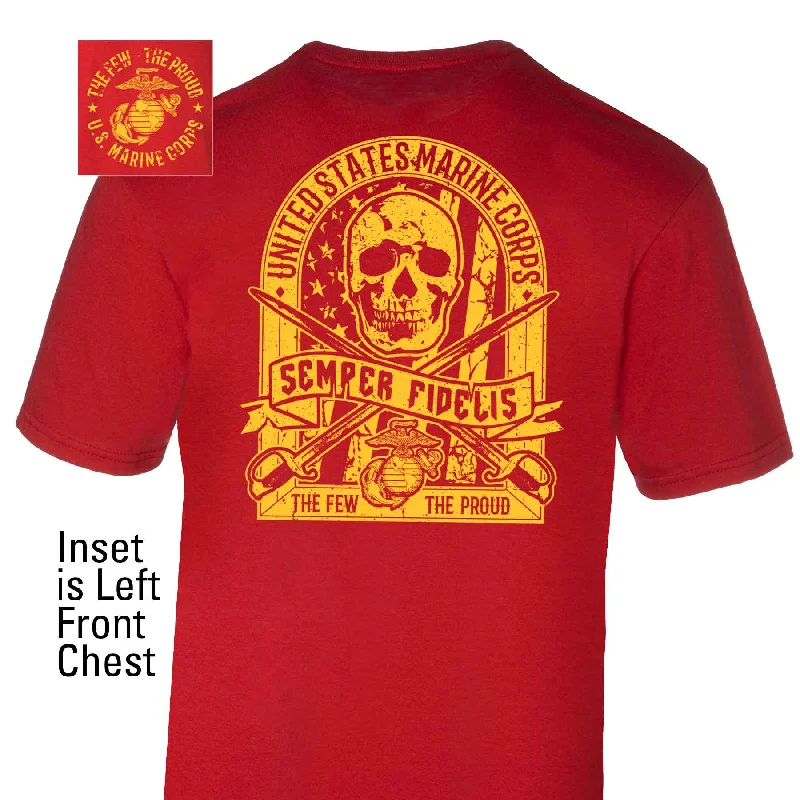 Weekend Savings Bonanza USMC Skull Flag T-shirt