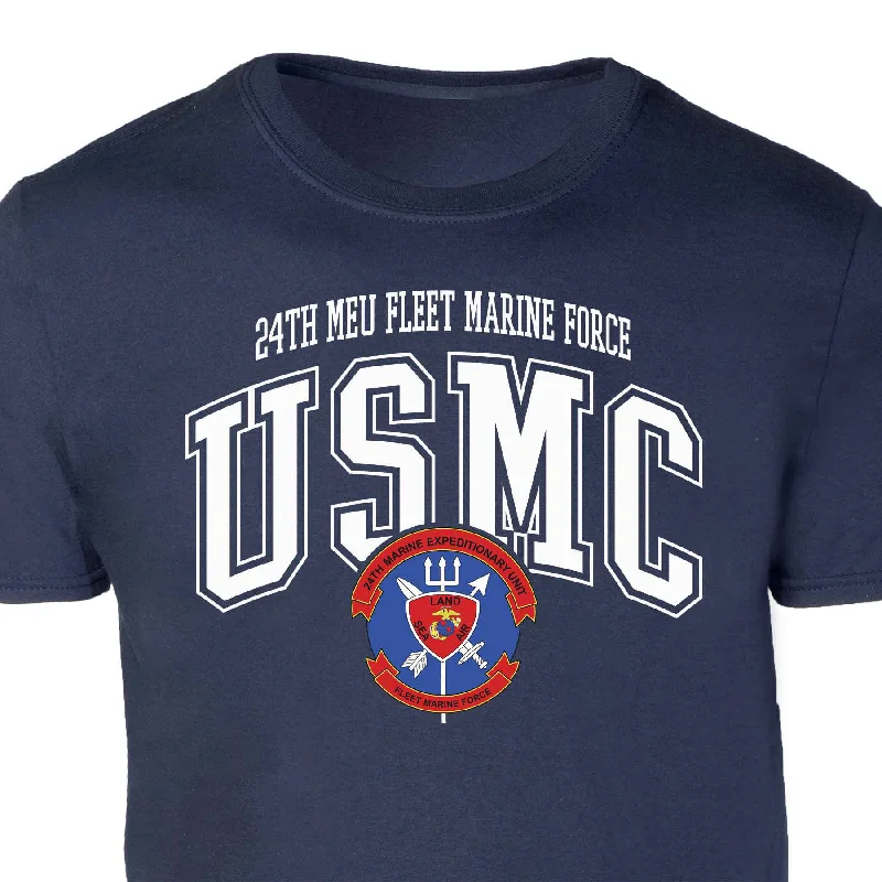 Shop the Weekend Away 24th MEU Fleet Marine Force Arched Patch Graphic T-shirt