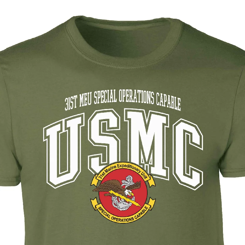 Shop and Save 31st MEU Special Operations Arched Patch Graphic T-shirt