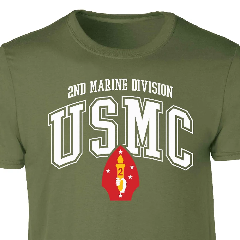 Best Bargains 2nd Marine Division Arched Patch Graphic T-shirt