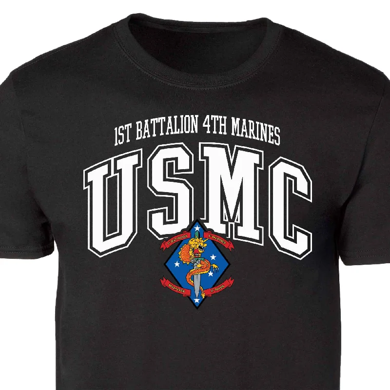 Exclusive Online Offer 1st Battalion 4th Marines Arched Patch Graphic T-shirt