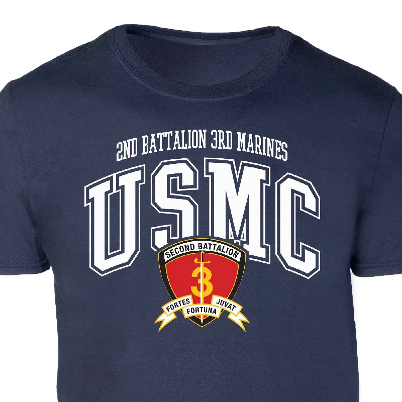 Low Prices 2nd Battalion 3rd Marines Arched Patch Graphic T-shirt
