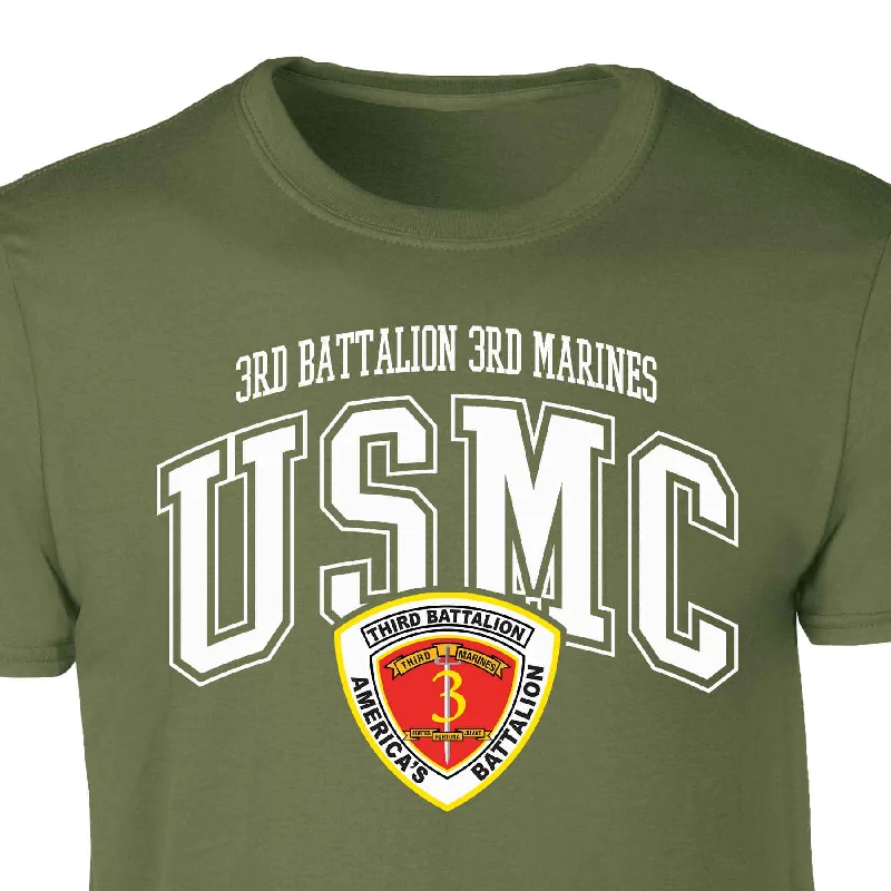 Deep Savings 3rd Battalion 3rd Marines Arched Patch Graphic T-shirt