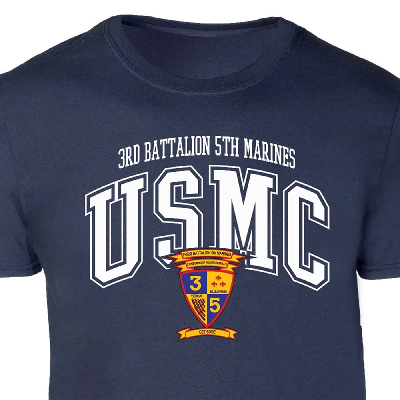 New Arrival 3rd Battalion 5th Marines Arched Patch Graphic T-shirt