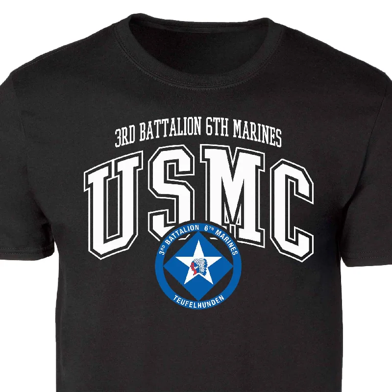 Sale Alert 3rd Battalion 6th Marines Arched Patch Graphic T-shirt