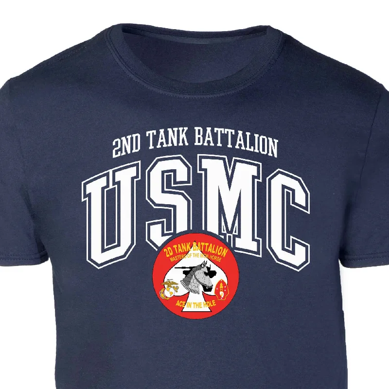 New Deals 2nd Tank Battalion Arched Patch Graphic T-shirt