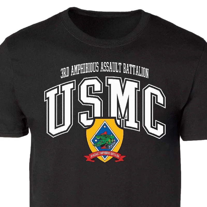 Unmissable Offer 3rd Amphibious Assault Bn Arched Patch Graphic T-shirt
