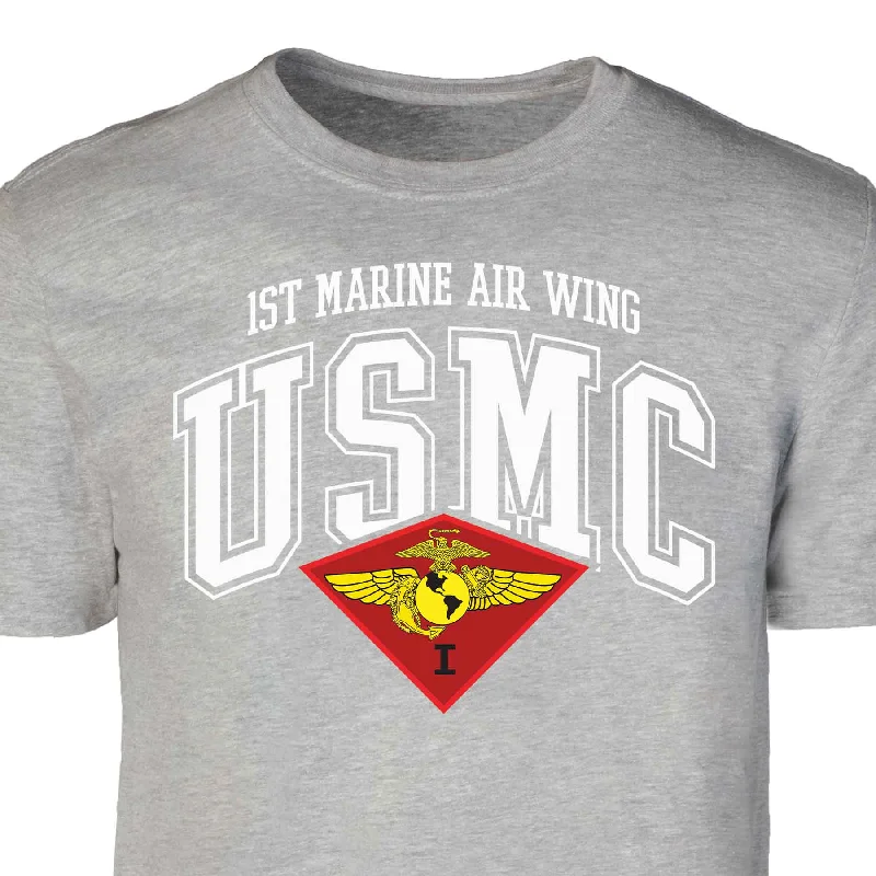 Instant Savings 1st Marine Air Wing Arched Patch Graphic T-shirt