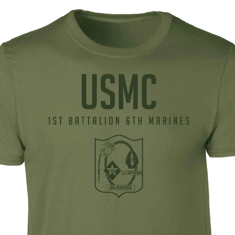 Season Finale Sale 1st Battalion 6th Marines Tonal Patch Graphic T-shirt