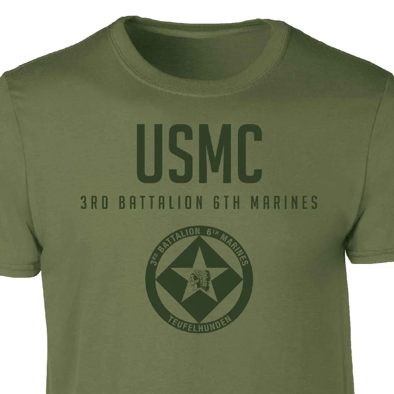 The Best Deal 3rd Battalion 6th Marines Tonal Patch Graphic T-shirt