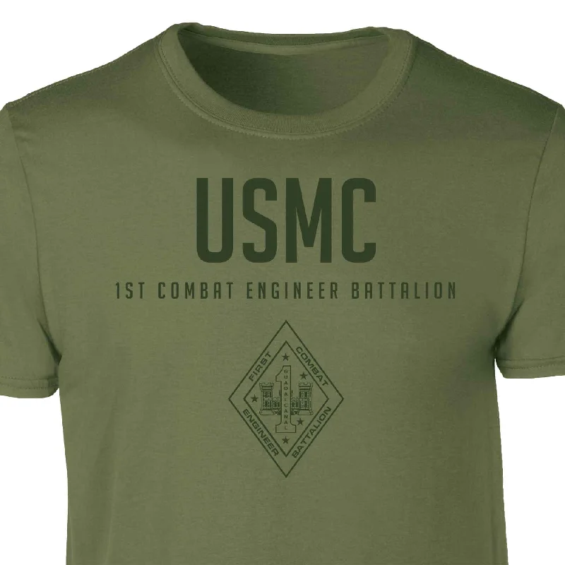 YEAR-End Sale 1st Combat Engineer Battalion Tonal Patch Graphic T-shirt