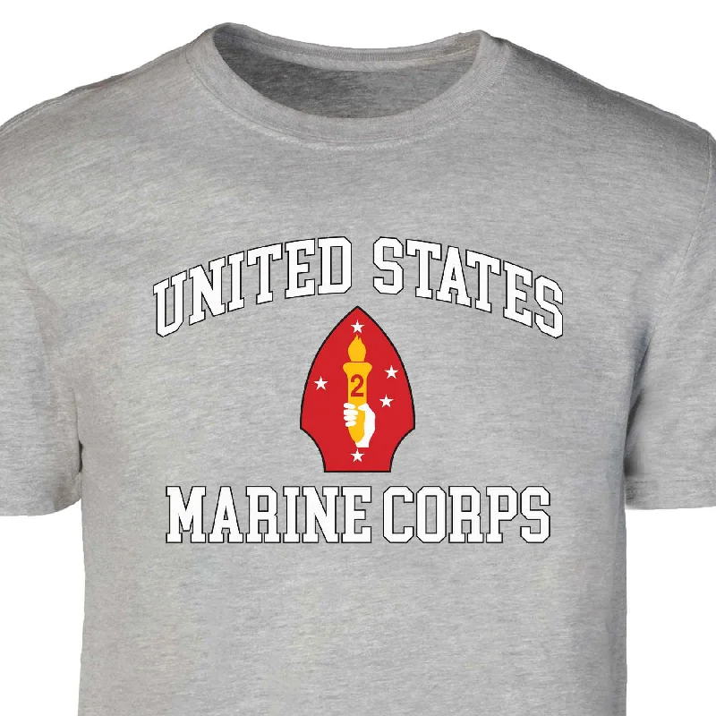 Discount Deals 2nd Marine Division USMC  Patch Graphic T-shirt
