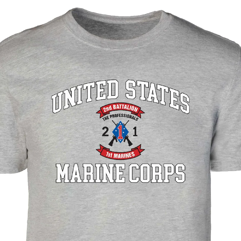 Epic Deals 2nd Battalion 1st Marines USMC Patch Graphic T-shirt
