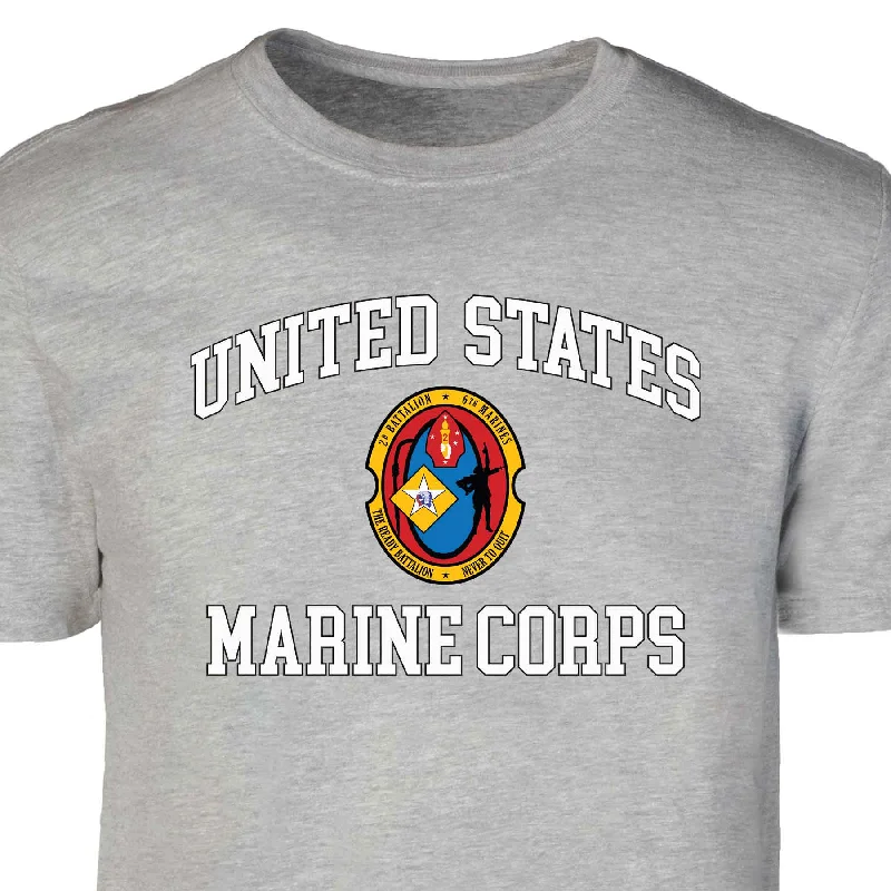 Hot Deal 2nd Battalion 6th Marines USMC Patch Graphic T-shirt