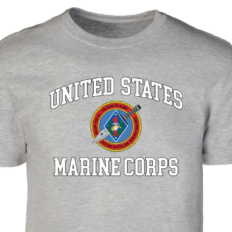 Stock Up and Save 2nd Battalion 7th Marines USMC Patch Graphic T-shirt