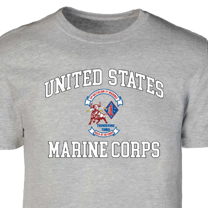 Must-Have Deals 3rd Battalion 1st Marines USMC Patch Graphic T-shirt
