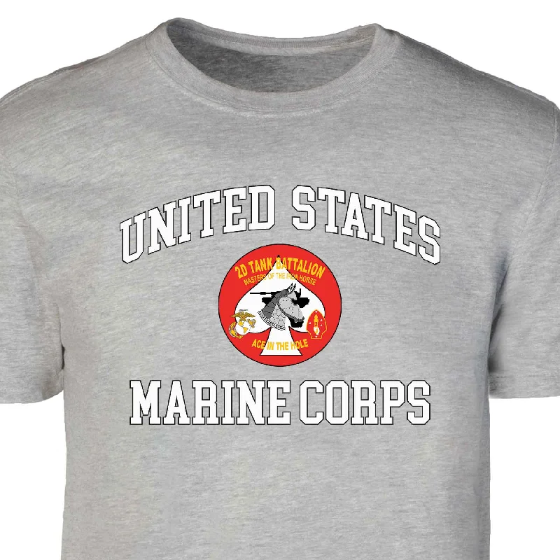 Quick Sale 2nd Tank Battalion USMC  Patch Graphic T-shirt