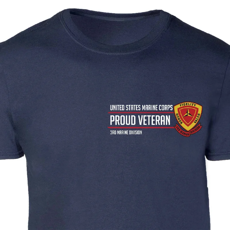 Weekend Steals Await 3rd Marine Division Proud Veteran Patch Graphic T-shirt