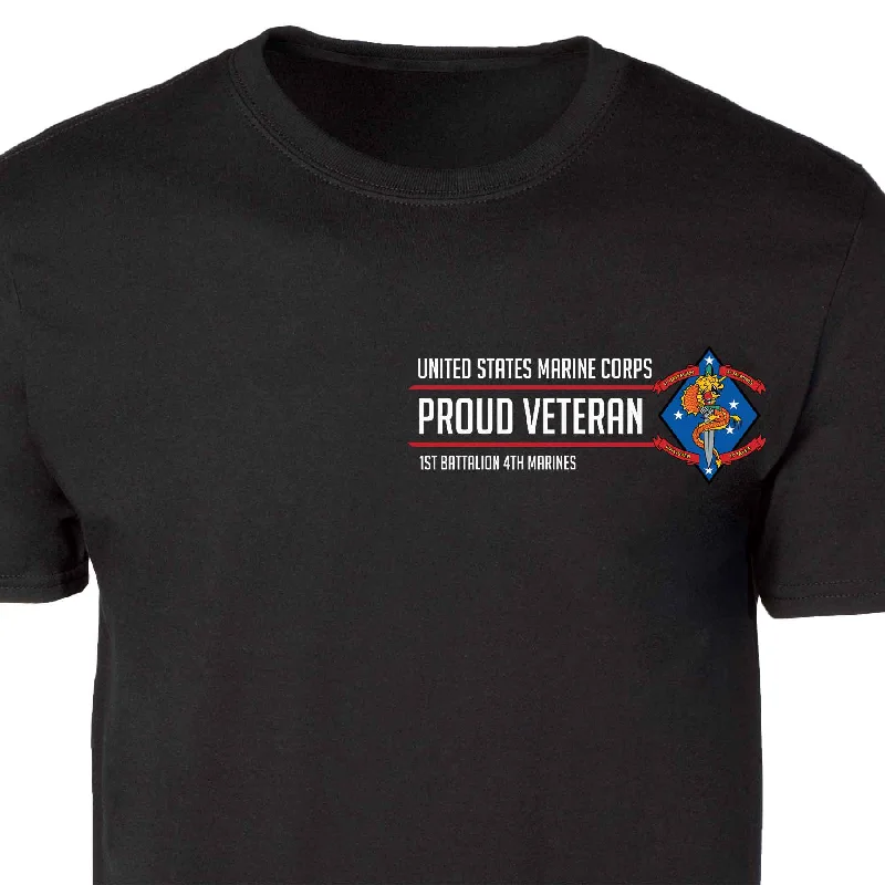 Early Bird Discount 1st Battalion 4th Marines Proud Veteran Patch Graphic T-shirt