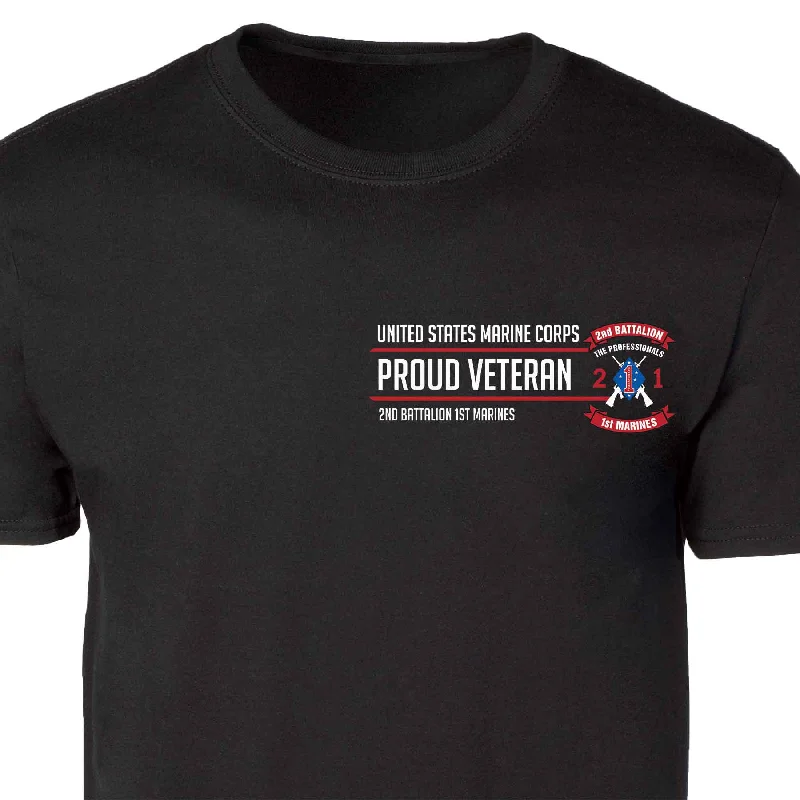 Amazing Deals 2nd Battalion 1st Marines Proud Veteran Patch Graphic T-shirt