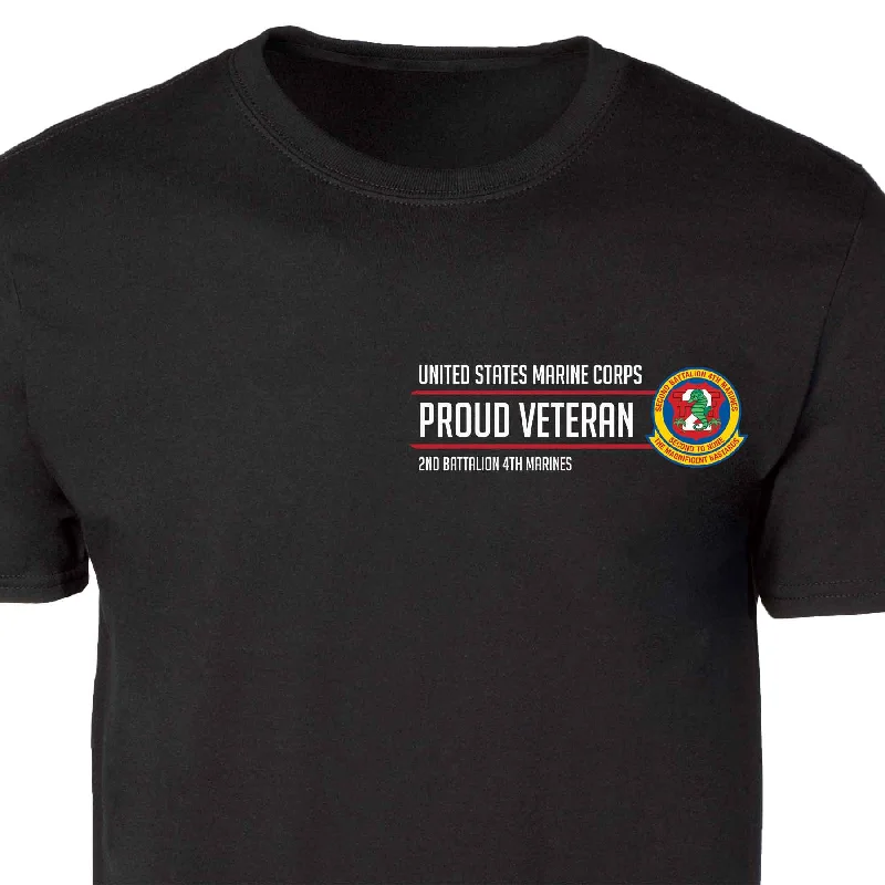 Shop and Save 2nd Battalion 4th Marines Proud Veteran Patch Graphic T-shirt