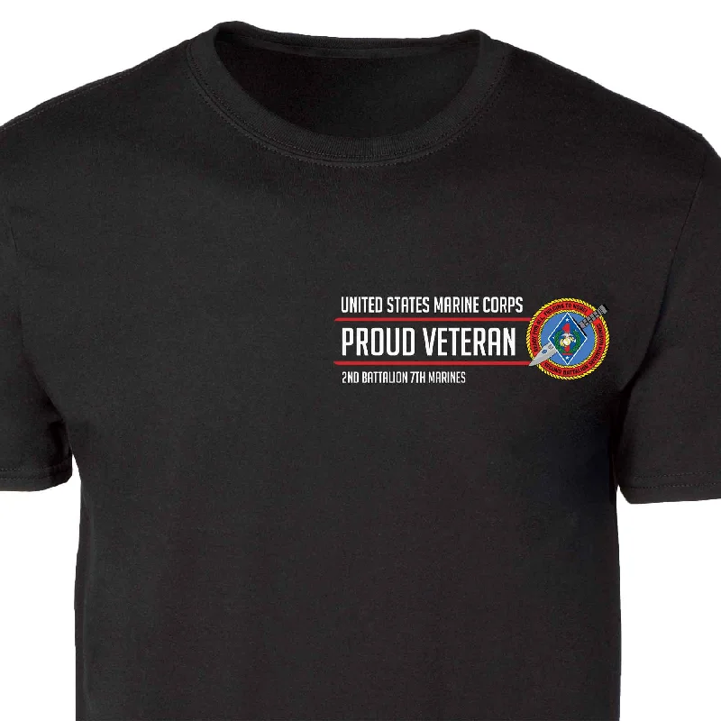 Exclusive Online Offer 2nd Battalion 7th Marines Proud Veteran Patch Graphic T-shirt