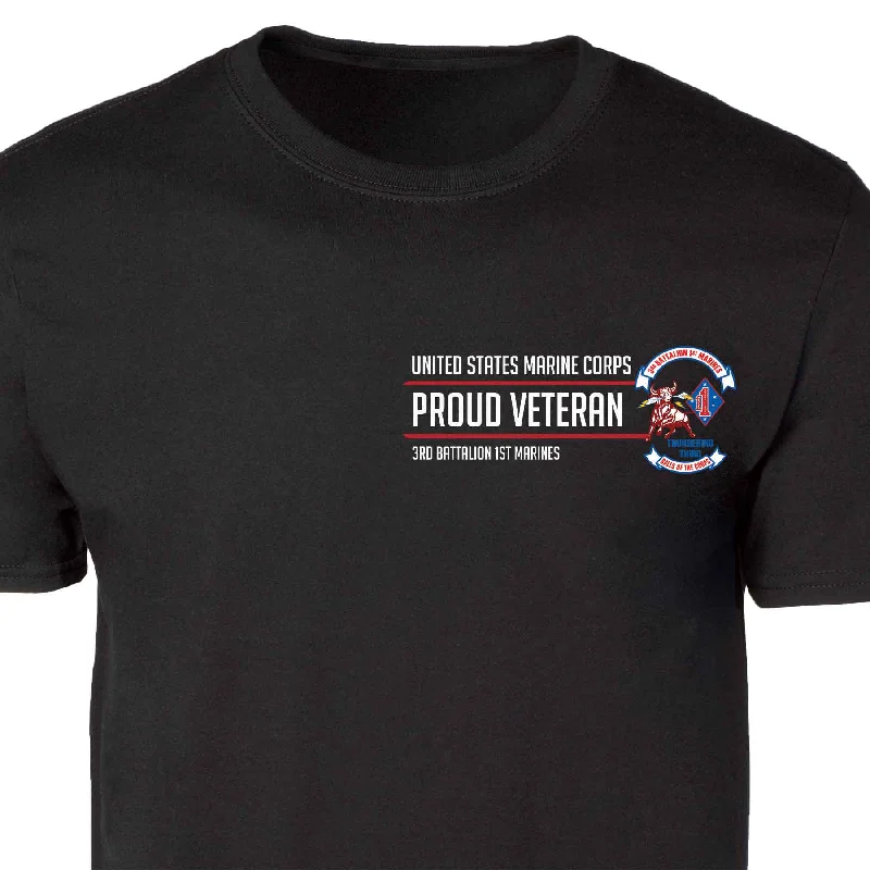 Deal of the Week 3rd Battalion 1st Marines Proud Veteran Patch Graphic T-shirt
