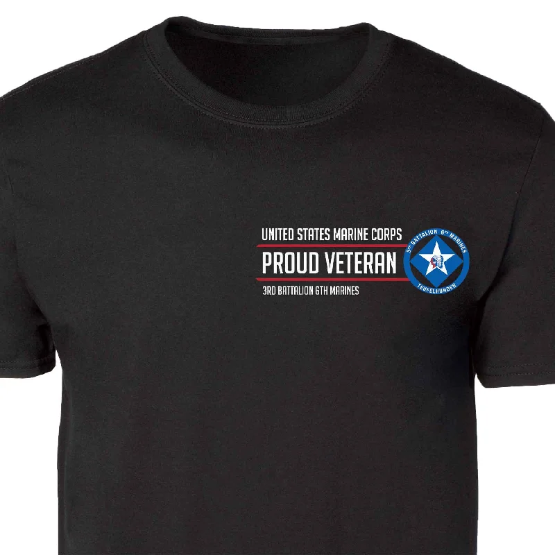 Special Offer 3rd Battalion 6th Marines Proud Veteran Patch Graphic T-shirt